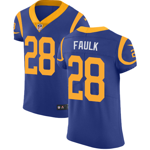 Nike Rams #28 Marshall Faulk Royal Blue Alternate Men's Stitched NFL Vapor Untouchable Elite Jersey